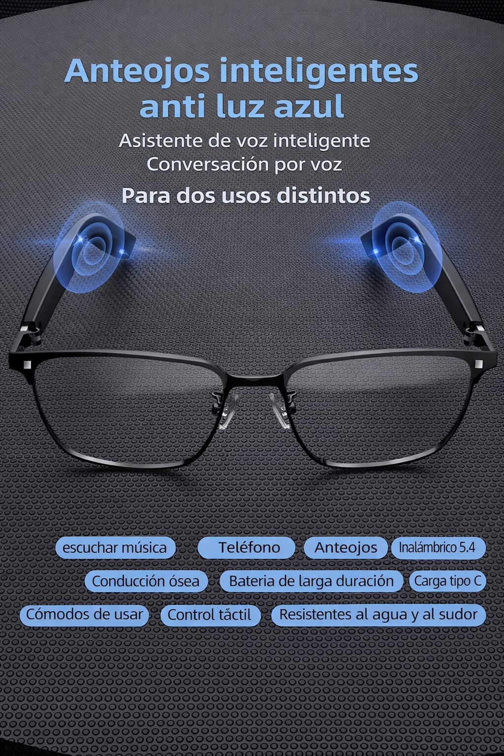 Gafas Smart Bluetooth 2 en 1 para Llamadas y Protección Ocular Gafas Smart Bluetooth 2 en 1 para Llamadas y Protección Ocular